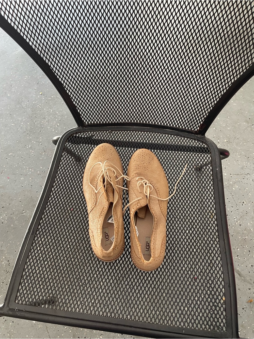 UGG Tan Suede Brogue Lace-Up Shoes